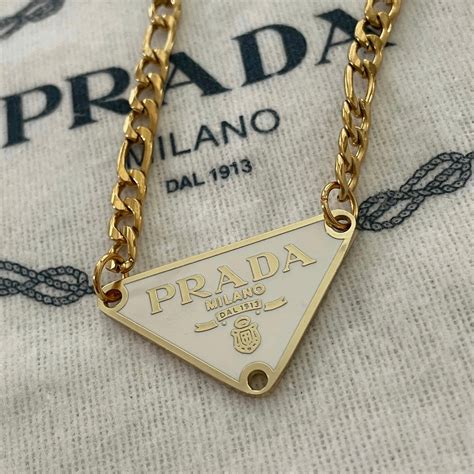 prada repurposed necklace|prada triangle necklace.